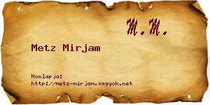 Metz Mirjam névjegykártya